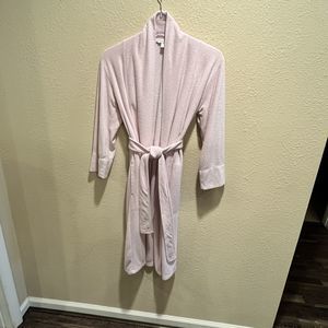 NATORI Light Pink Blush Terrycloth Robe Size Small Inside Tie Pockets Preowned